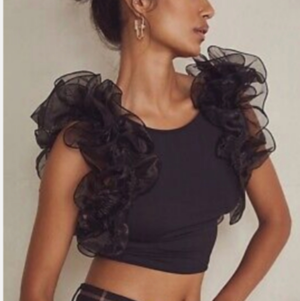 Free people large black crop tank